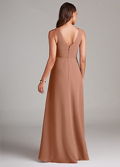 Azazie Nelly Bridesmaid Dresses Bronzer A-Line Pleated Chiffon Dress image5