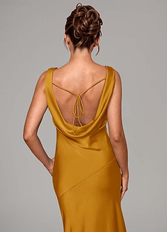 Azazie Rylina Bridesmaid Dresses Butterscotch Mermaid Stretch Satin Dress image2