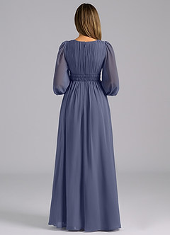 Azazie Palerma Bridesmaid Dresses Stormy A-Line Long Sleeve Chiffon Dress image2