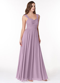 Azazie Zapheira Bridesmaid Dresses Wisteria A-Line Ruched Chiffon Dress image4