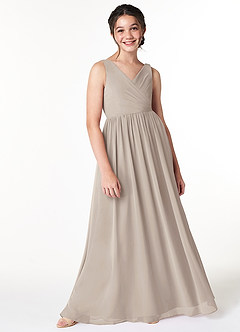Azazie Sawyer Junior Frost A-Line Pleated Chiffon Dress image3