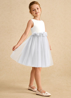 Azazie Louisa Flower Girl Klänningar Klänning A-Line i Tyll Ärmlös image5
