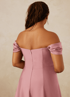 Christian Siriano Bridal for Azazie 1002 Bridesmaid Dresses Dusty Rose A-Line Off the Shoulder Stretch Satin Convertible Dress image15