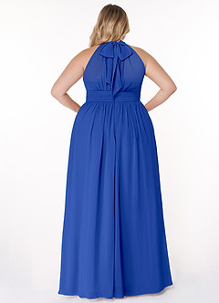 Azazie Iman Brautjungfernkleider A-Linie A-Linie Gerüscht Chiffon Kleid Königsblau image9