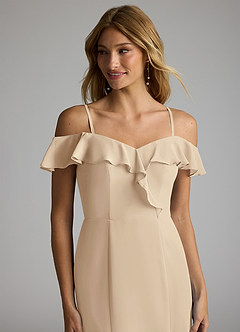 Azazie Sophie Jurken voor bruidsmeisjes Converteerbaar Jurk van Chiffon met A-Lijn Off the Shoulder Champagne image2