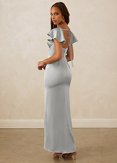 Christian Siriano Bridal for Azazie 1005 Bridesmaid Dresses Silver Sheath Sweetheart Neckline Stretch Satin Dress image8