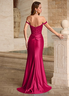 Valeria Rosa Abito da ballo in raso con corsetto e paillettes in velluto image2