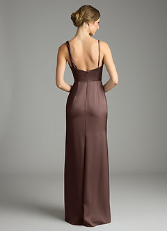 Azazie Samara Suknie dla druhen Syrena Pofałdowany Satyna elastyczna Do ziemi Sukienka image2