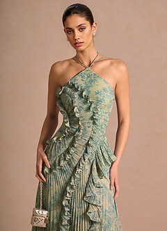 Vestido Platino Verde Azulado Maxi Hatsu image5