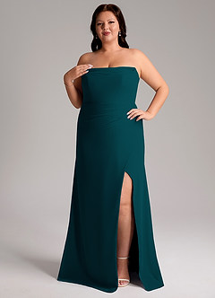Azazie Leonis Bridesmaid Dresses Pine Sheath Strapless Chiffon Convertible Dress image12