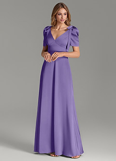 Azazie Asher Bridesmaid Dresses Tahiti A-Line with Pockets Stretch Satin Dress image4