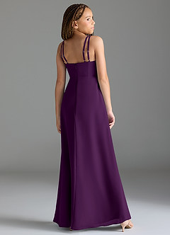Azazie Leo Junior Grape Mermaid Pleated Chiffon Dress image5