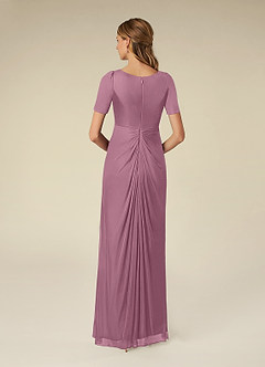 Azazie Bessie Mother of the Bride Dresses Vintage Mauve A-Line Pleated Mesh Dress image2