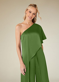 Azazie Hagretta Mother of the Bride Dresses Basil Jumpsuit/Pantsuit Stretch Satin Dress image5