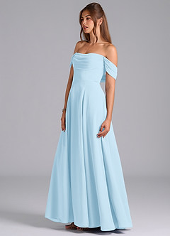 Azazie Almina Venta Final Vestido de Azul Cielo de Gasa de Corte en A Convertible con Vestidos sin tirantes image6