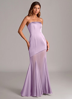 Azazie Uma Final Sale Frosted Lilac Mermaid Strapless Chiffon Convertible Dress image3