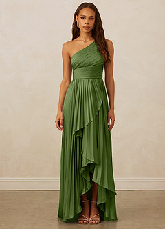 Christian Siriano Bridal for Azazie 1008 Bridesmaid Dresses Juniper A-Line One Shoulder Stretch Satin Dress image1