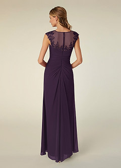 Azazie Libby Mother of the Bride Dresses Plum A-Line Scoop Sequins Chiffon Dress image2