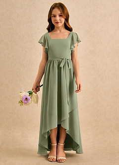 Azazie Milly Girls Formal Flower Girl Klänningar Klä A-Line i Chiffong Plisserad image3