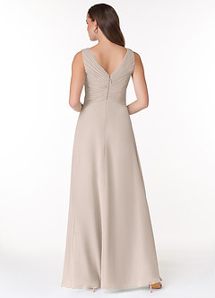 Azazie Flora Bridesmaid Dresses Frost A-Line Pleated Chiffon Dress image2
