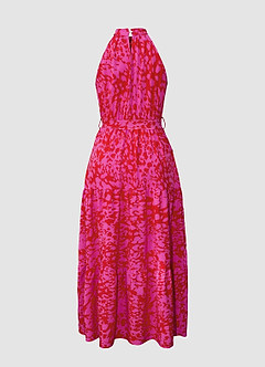 Endless Vacay Hot Pink Print Halter Maxi Dress image6