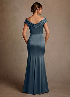 Azazie Aberdeen vestidos de madre de la novia Vestido de Crepúsculo de Satén Elástico de Corte Recto con Plisado image2