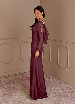Azazie Greta Final Sale Mermaid Sequins Mesh Sweep train Dress image3