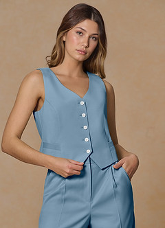 front Rowan Light Blue Refined Weave Performance vest