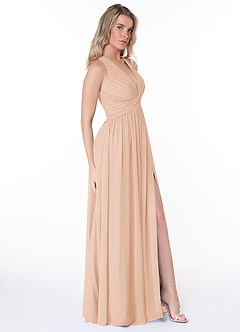 Azazie Jaclyn Bridesmaid Dresses English Rose A-Line Pleated Chiffon Dress image8