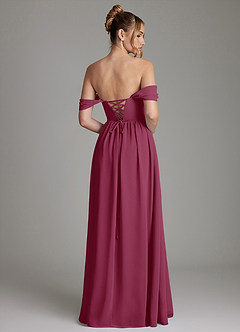 Azazie Caterina Bridesmaid Dresses Mulberry A-Line Corset Chiffon Dress image10