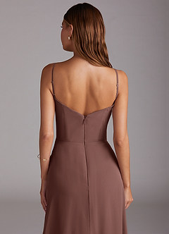 Azazie Marley Bridesmaid Dresses Espresso A-Line Off the Shoulder Chiffon Convertible Dress image10