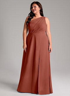 Azazie Phaedra Suknie dla druhen Linia A Jedno ramię Szyfon Do ziemi Sukienka image8