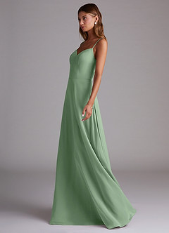 Azazie Marley Bridesmaid Dresses Matcha A-Line Off the Shoulder Chiffon Convertible Dress image6