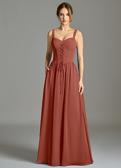 Azazie Porscha Suknie dla druhen Linia A Dekolt w kształcie serca Szyfon Do ziemi Sukienka image3