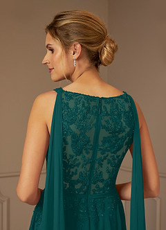Azazie Joules Mother of the Bride Dresses Peacock A-Line Sequins Chiffon Dress image8