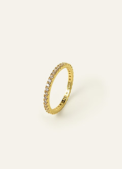 front 18K Gold Plated Birthstone Ring