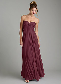 Azazie Tempest Bridesmaid Dresses Cabernet Empire Corset Chiffon Convertible Dress image3
