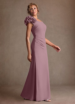 Azazie Gwynne vestidos de madre de la novia Vestido de Rosa Polvorienta de Crepé elástico de Corte Sirena con Vestidos sin tirantes image2