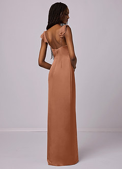 Barbie ♥ Azazie Final Sale Bronzer Sheath Stretch Satin Dress image2