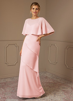 Azazie Bowie Mother of the Bride Dresses Blushing Pink A-Line Chiffon Dress image1