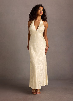 Janae Cream Halter Maxi Dress image3