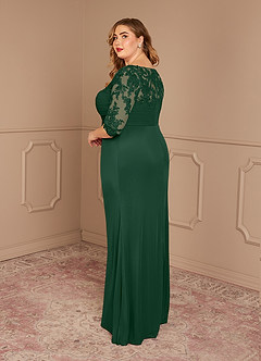 Azazie Alisondra Mother of the Bride Dresses Dark Green Sheath Scoop Lace Lace Dress image10