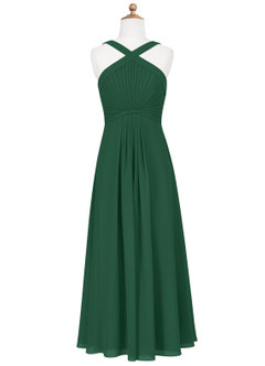 Azazie Anthea Junior Blue Jay Pleated Chiffon Dress image6