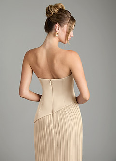 Azazie Tierney Bridesmaid Dresses Champagne A-Line Strapless Chiffon Convertible Dress image12