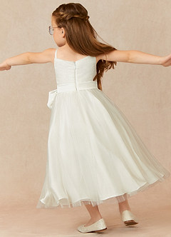 Azazie Dito Final Sale Ivory A-Line Pleated Tulle Dress image2