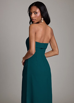 Azazie Aretha Bridesmaid Dresses Pine A-Line Strapless Chiffon Dress image4