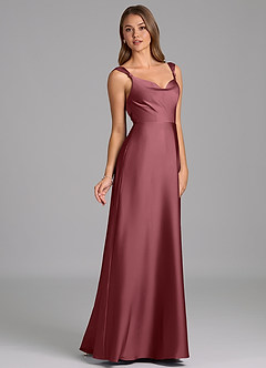 Azazie Beatrice 신부 들러리 드레스 A라인 스윗하트 네크라인 스트레치 새틴 바닥 길이 드레스 image5