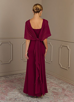 Azazie Dion Mother of the Bride Dresses Burgundy Sheath Scoop Stretch Crepe Dress image6