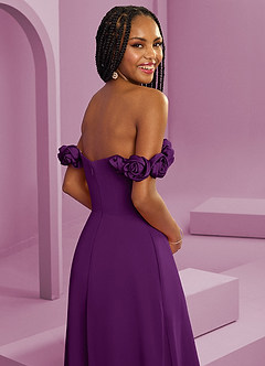 Barbie ♥ Azazie Bridesmaid Dresses Grape A-Line Off the Shoulder Chiffon Convertible Dress image2