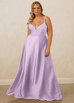 Christian Siriano Bridal for Azazie 1001 Robes de demoiselle d'honneur Robe Trapèze en Satin extensible Encolure en Forme de Cœur Frostiges Flieder image11